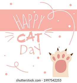 World Cat Day. Vector illustration. International holiday - 8 august