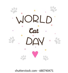 World Cat Day. Vector Illustration