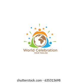 World Celebration for Logo Template Design. Illustration of Festival 