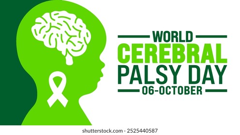 World Cerebral Palsy Day background or banner design template is observed every year in October. Holiday concept. Template for card, poster, placard, template. eps 10
