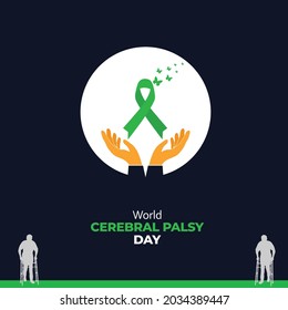 world cerebral palsy day concept. good for world cerebral palsy day celebration. vector illustration.
