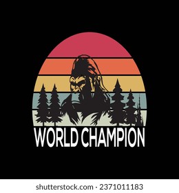 world champion illustrations with patches for t-shirts and other uses