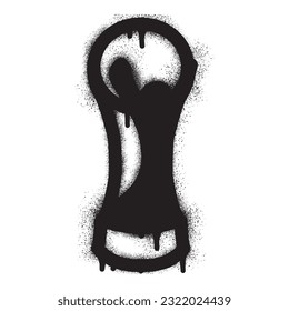 World champion trophy icon graffiti with black spray paint