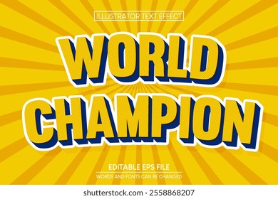 World champions editable text effect