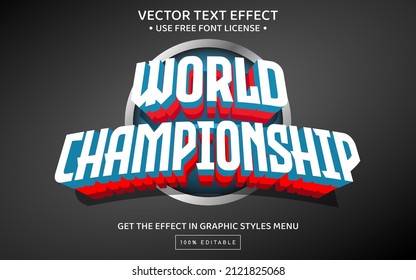 World championship 3D editable text effect template - Shutterstock ID 2121825068