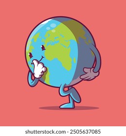 A world character in a funny pose vector illustration. Nature, environment design concept.