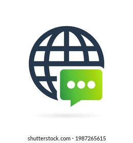 world chat logo vector symbol