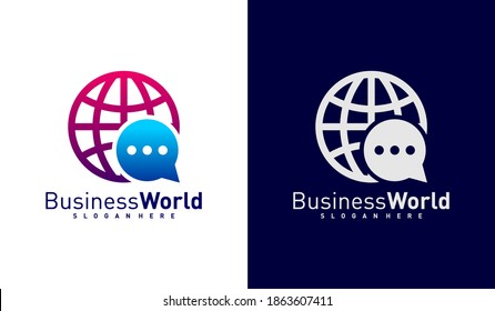 World Chat logo vector template, Creative world logo design concepts