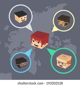 world chat network block cartoon character