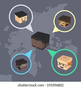 world chat network block cartoon character