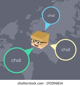 world chat network block cartoon character