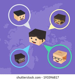 world chat network block cartoon character