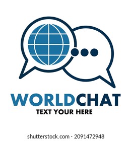 ilustración de la plantilla del logotipo del vector del chat mundial.Este logotipo es adecuado para empresas