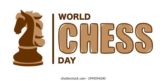 World Chess Day. Banner for the holiday in the chess style.