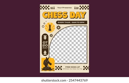 World Chess Day Flyer. Vector illustration.