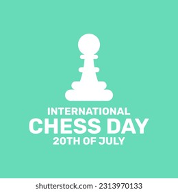 World Chess Day with pawn icon and green background in flat design