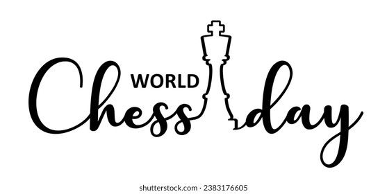 World chess day. Chess pieces tower horse bishop, king queen Chess Board Setup Vector icon or symbol pieces Flat style the starting positions figures pieces. For checker board. Square checker