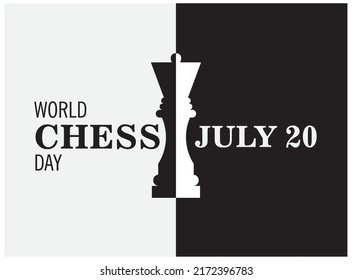 World Chess Day Poster Vector illustration concept.July 20th.