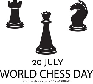 World Chess Day Poster Vector illustration concept.July 20th.