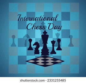 "World Chess Day". Template for background, banner, card, poster with text inscription. "National Chess Day". Vector illustration 