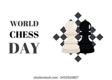 World Chess Day. Vector illustration of calendar holidays poster.