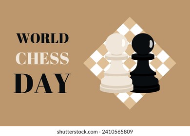 World Chess Day. Vector illustration of calendar holidays poster.