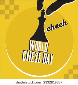 World Chess Day with yellow background 
