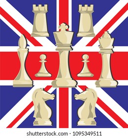 World chess tournament in the UK Vector drawing