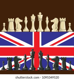 World chess tournament in the UK Vector drawing
