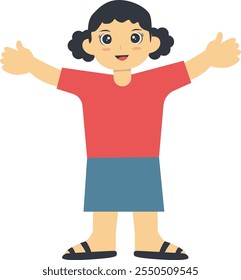 World Children Day Cartoon Character. Isolated Vector Illustration