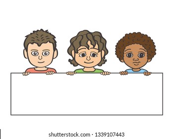 World children having a board
