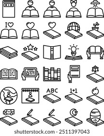 World Children's Book Day Icon Pack in Line Style