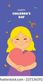 World children's day background. Happy International Children's Day design. November 20. Childrens Day celebration. Template for Poster, Banner, Flyer, Greeting Card, Post. Cartoon Vector illustration