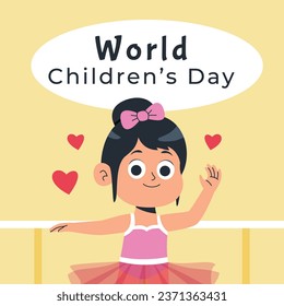 World children's day background. Happy International Children's Day design. November 20. Childrens Day celebration. Template for Poster, Banner, Flyer, Greeting Card, Post. Cartoon Vector illustration