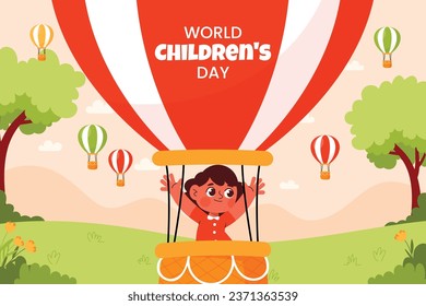 World children's day background. Happy International Children's Day design. November 20. Childrens Day celebration. Template for Poster, Banner, Flyer, Greeting Card, Post. Cartoon Vector illustration