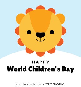 Weltkinder-Tageshintergrund. Happy International Children's Day Design. 20. November. Kindertagsfeier. Vorlage für Poster, Banner, Flyer, Grußkarte, Post. Cartoon-Vektorgrafik