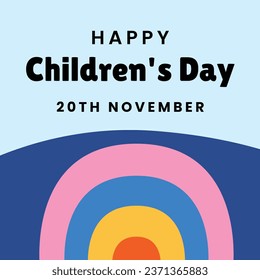 World children's day background. Happy International Children's Day design. November 20. Childrens Day celebration. Template for Poster, Banner, Flyer, Greeting Card, Post. Cartoon Vector illustration