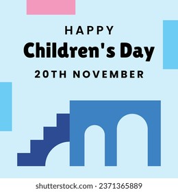 Antecedentes del día mundial de los niños. Feliz diseño del Día Internacional del Niño. 20 de noviembre. Celebración del Día del Niño. Plantilla para Afiche, Cartel, Volante, Tarjeta de felicitación, Post. Ilustración del vector de dibujos animados