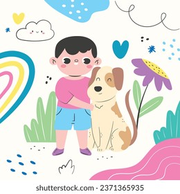 Antecedentes del día mundial de los niños. Feliz diseño del Día Internacional del Niño. 20 de noviembre. Celebración del Día del Niño. Plantilla para Afiche, Cartel, Volante, Tarjeta de felicitación, Post. Ilustración del vector de dibujos animados