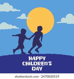 World children's day background. Happy International Children's Day design. November 20. Childrens Day celebration. Template for Poster, Banner, Flyer, Greeting Card, Post. Cartoon Vector illustration