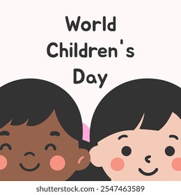 World children's day background. Happy International Children's Day design. November 20. Children's Day celebration. Template for Poster, Banner, Flyer, Greeting Card, post cute illustration.