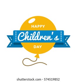 World Childrens day emblem isolated vector illustration on white background. 1 june world family holiday event label, greeting card decoration graphic element