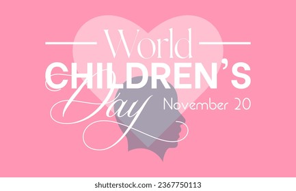 World Children's Day Illustration Celebrating Youth and Education observed on November 20. Vector template for background, banner, card, poster design.