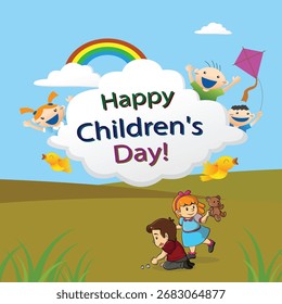 world children's day in illustrator