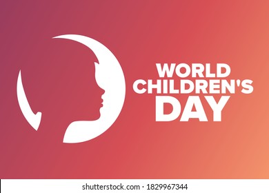 World Children's Day. November 20. Holiday concept. Template for background, banner, card, poster with text inscription. Vector EPS10 illustration