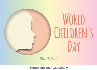 World Children's Day papercut postcard.