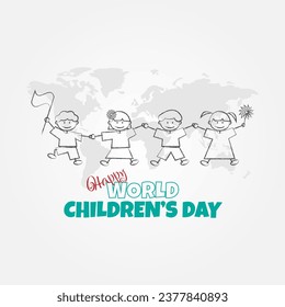 World Children's Day poster with children holding hands 