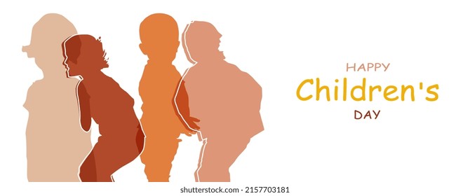 World Children's Day. Template for background, banner, card, poster with text inscription.