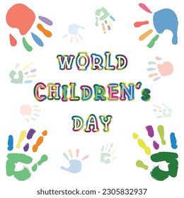 World Childrens Day text. The vector illustration for Children's Day depicts a vibrant and joyful scene.