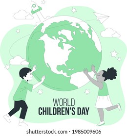 world children's day.happy children's day. World children's day vector background.happy kids around the world illustration.EPS 10